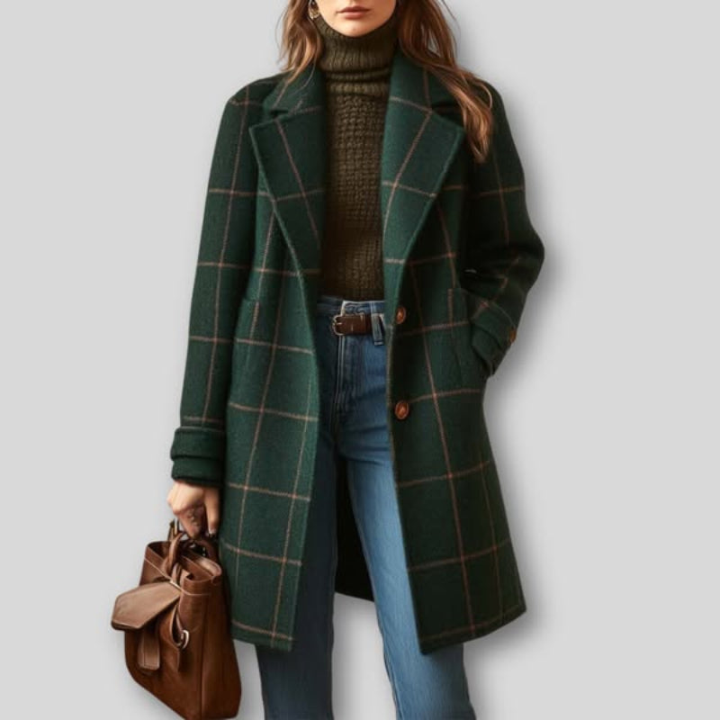 ALENA | PLAID TRENCH COAT