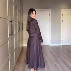 Retro Denim Maxi Dress Set