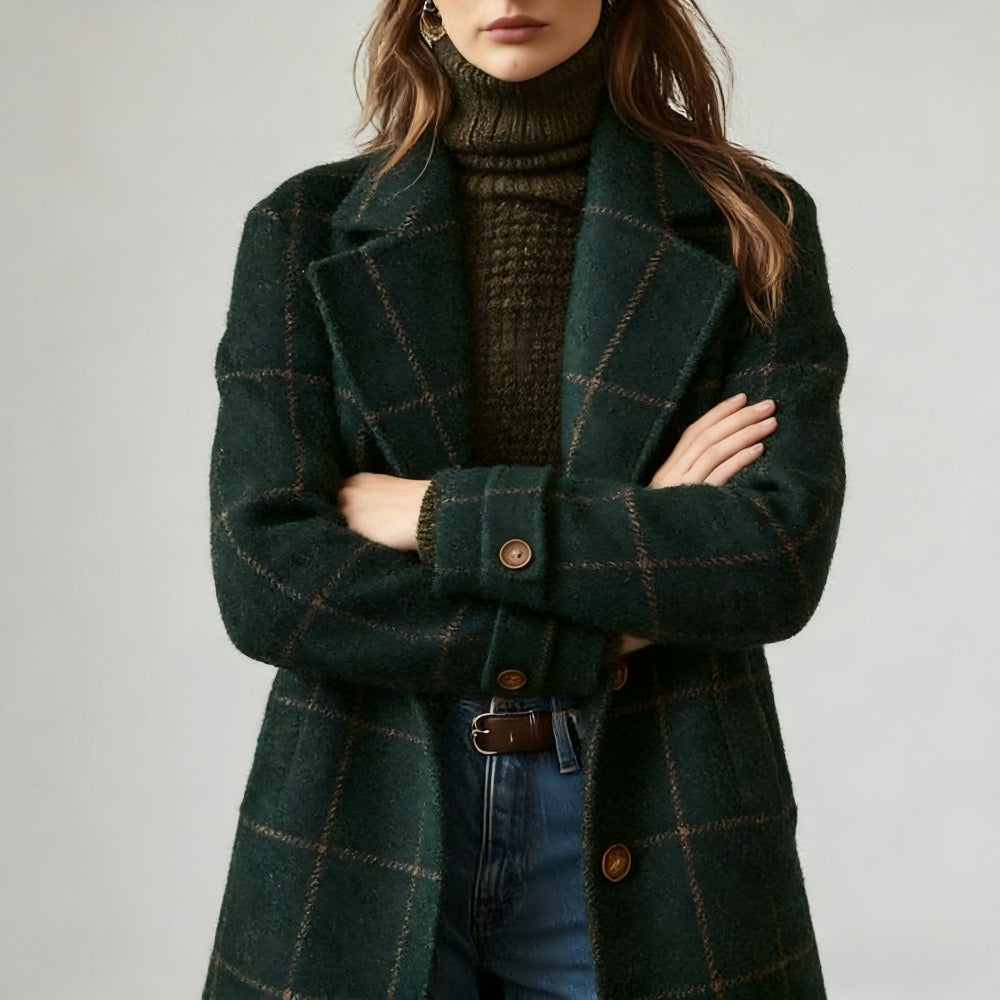 ALENA | PLAID TRENCH COAT