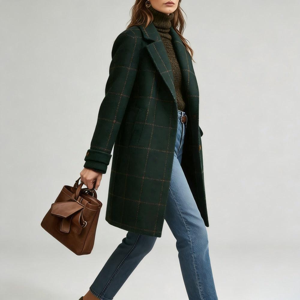 ALENA | PLAID TRENCH COAT