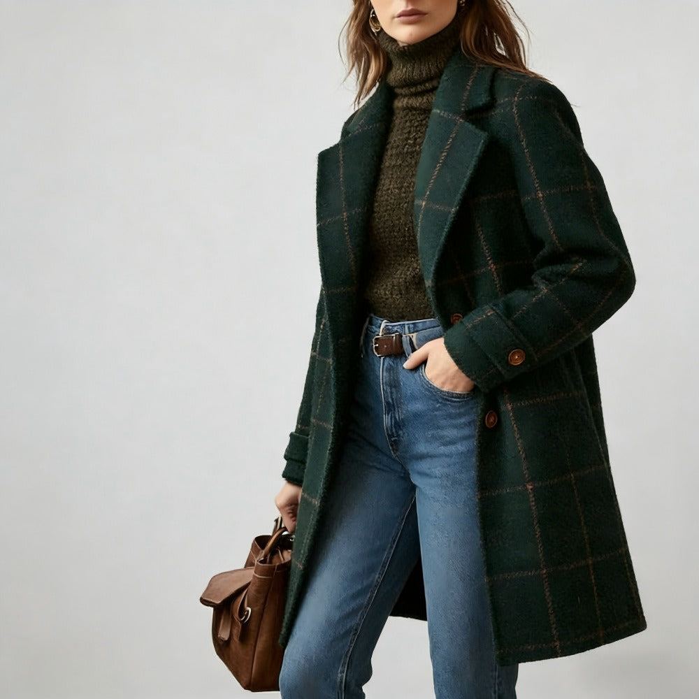ALENA | PLAID TRENCH COAT