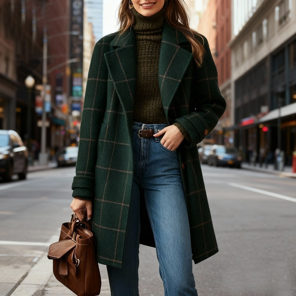ALENA | PLAID TRENCH COAT
