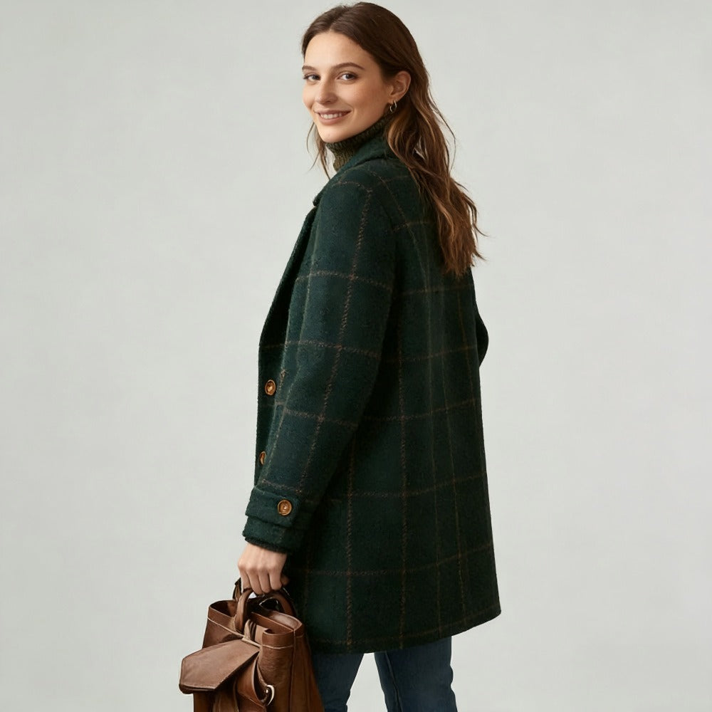 ALENA | PLAID TRENCH COAT
