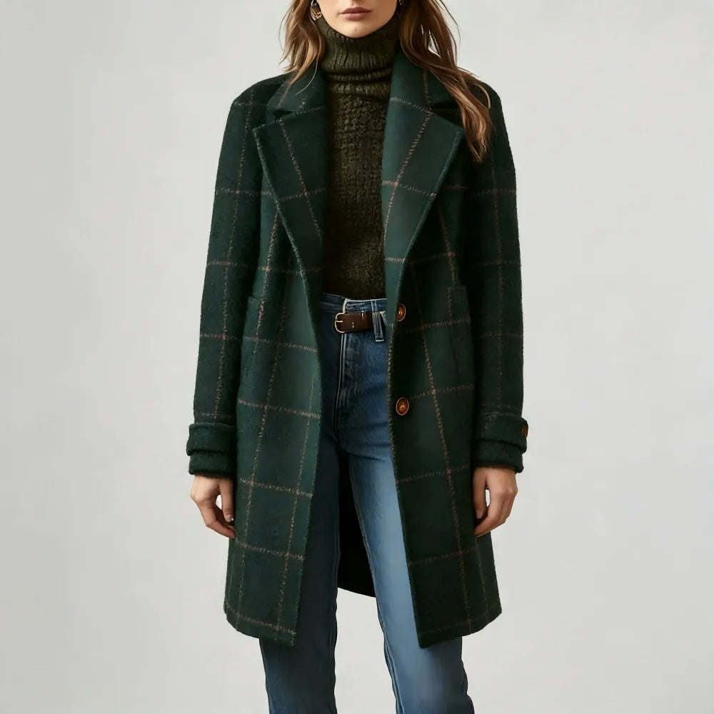 ALENA | PLAID TRENCH COAT